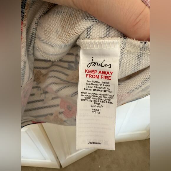 Joules Pip Floral Quarter Zip Sweatshirt Striped Pullover US Size 8 - Picture 7 of 9